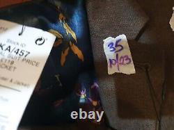 NEXT 2 Piece Suit Mens Jacket Size 42S Trouser 32R W32 L31 Brown Slim Fit