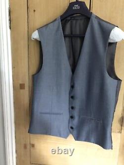 NEXT Mens Blue 3 piece Slim Fit Suit 46R Jkt/32/31 Trousers