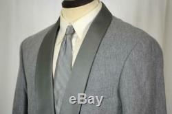 NWOT $5800 BRUNELLO CUCINELLI Flat Front Grey Tuxedo SUIT 38 R Slim Fit 40 R