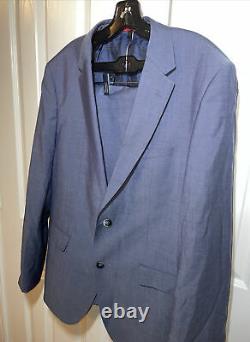 NWOT $995 HUGO BOSS Marzotto Blue 100% Virgin Wool 2 Button Slim Fit Suit 42R