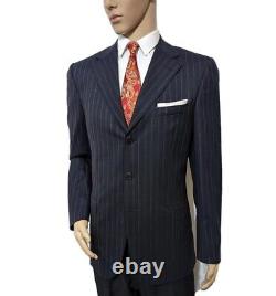 NWOT Ermenegildo Zegna Luxury Mens Slim Fit Wool Suit Navy UK 40R W32 RRP £1225