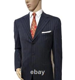 NWOT Ermenegildo Zegna Luxury Mens Slim Fit Wool Suit Navy UK 40R W32 RRP £1225