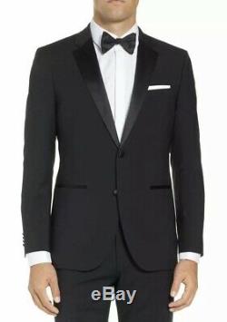 NWT $1280 Hugo Boss Tuxedo 2 Pcs Suit 38R Black NEW 38 R Slim Fit Woven In Italy