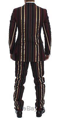 NWT $12800 DOLCE & GABBANA Striped Runway 3 Piece Slim Fit Suit Vest IT48 / US38