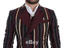 NWT $12800 DOLCE & GABBANA Striped Runway 3 Piece Slim Fit Suit Vest IT48 / US38