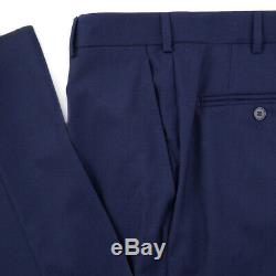 NWT $1375 LUIGI BIANCHI Slim-Fit Navy Blue Jacquard Pattern Wool Suit 40 R