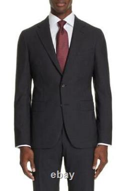 NWT $1495 Boglioli Wool Suit 48 R fits 46 R Solid Charcoal Grey Sforza (58 EU)