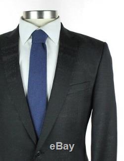 NWT $1525 VERSACE COLLECTION Abstract Black Grey Wool Suit Slim 44R Fits 42R