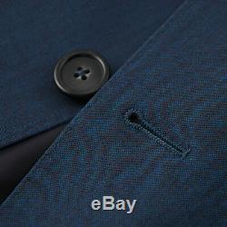 NWT $1595 Z ZEGNA Slim-Fit'Drop-8' Peacock Blue Sharkskin Wool Suit 42 R