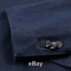 NWT $1625 BOGLIOLI Slim-Fit Indigo Blue Stretch Denim Cotton Suit 44 R