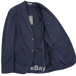 NWT $1625 BOGLIOLI Slim-Fit Indigo Blue Stretch Denim Cotton Suit 44 R