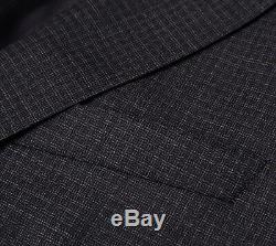 NWT $1695 ARMANI COLLEZIONI'M-Line' Slim-Fit Dark Gray Check Wool Suit 38 R