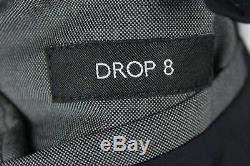 NWT $1695 Z ZEGNA Grey Sharkskin Wool Mohair Suit 50 EU 40 R Drop 8 Slim Fit