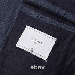NWT $1700 BOGLIOLI'Alton' Slate Blue Mini Check Wool Suit Slim 44 R (fits 42)