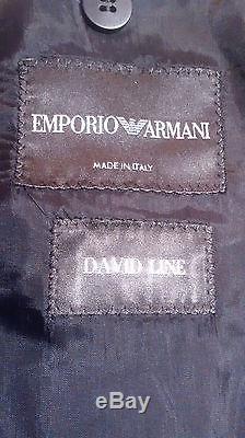 NWT $1760 EMPORIO ARMANI Blue Two Button David Slim Fit Wool Suit EU54 /US44L