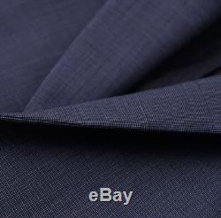 NWT $1875 BOGLIOLI'Alton' Slate Blue Sharkskin Wool Suit Slim 46 R (fits 44R)