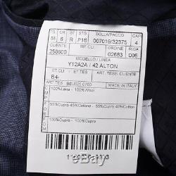 NWT $1875 BOGLIOLI'Alton' Slate Blue Sharkskin Wool Suit Slim 46 R (fits 44R)