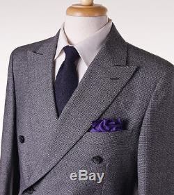 NWT $1975 BELVEST Black-Gray Patterned DB Wool Suit Slim-Fit 40 R (Eu 50)