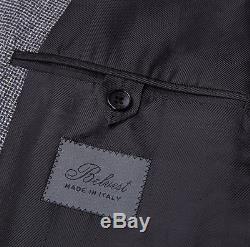 NWT $1975 BELVEST Black-Gray Patterned DB Wool Suit Slim-Fit 40 R (Eu 50)