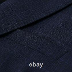 NWT $1995 BURBERRY LONDON'Millbank' Dark Blue Check Wool Suit 46 R Slim-Fit