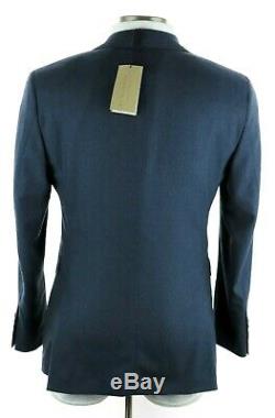 NWT $1995 BURBERRY LONDON'Soho 62' Petrol Blue Melange Wool Slim Fit Suit 40 R