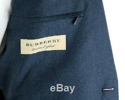 NWT $1995 BURBERRY LONDON'Soho 62' Petrol Blue Melange Wool Slim-Fit Suit 40 R