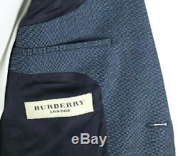NWT $1995 BURBERRY LONDON Stirling Travel Steel Blue Wool Slim-Fit Suit 42 R