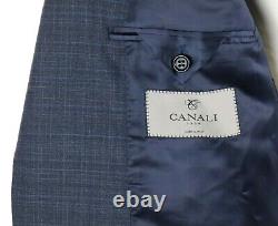 NWT $2195 CANALI 1934 Dark Blue Check Natural Comfort Wool Suit Slim Fit 40 R