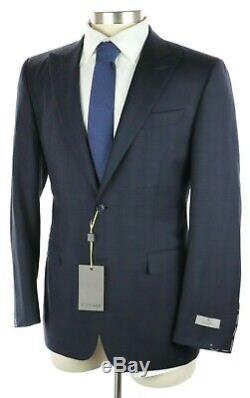 NWT $2195 CANALI 1934 Dark Blue Plaid Year Round Wool Suit Slim-Fit 42 R