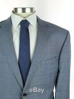 NWT $2195 CANALI 1934 Lt Blue-Grey Check Year Round Wool Suit Slim 48 R Fits 46R