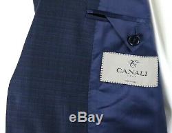 NWT $2195 CANALI 1934 Navy Blue Check Natural Comfort Wool Suit Slim-Fit 40 R