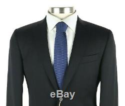 NWT $2195 CANALI 1934 Solid Black Year Round Wool Flat Front Suit Slim-Fit 38 S