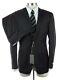 NWT $2195 CANALI 1934 Solid Black Year Round Wool Flat Front Suit Slim Fit 44 R