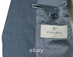 NWT $2195 CANALI 1934 Wool Suit 40 R (50 EU) Light Blue Microcheck Slim Fit
