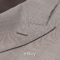 NWT $2195 CANALI Slim-Fit Houndstooth Check Wool Suit with Peak Lapels 42 R