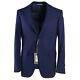NWT $2250 CANALI Slim-Fit Woven Darker Blue Wool and Silk Suit 38 R (Eu 48)