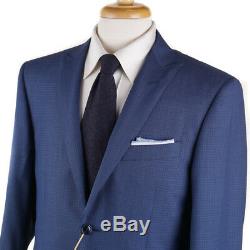 NWT $2295 CANALI 1934 Slim-Fit Blue Mini Houndstooth Check Wool Suit 42 R