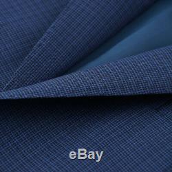 NWT $2295 CANALI 1934 Slim-Fit Blue Mini Houndstooth Check Wool Suit 42 R