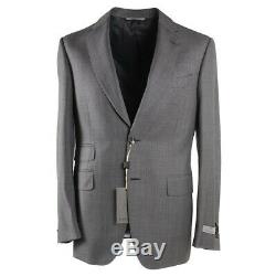 NWT $2295 CANALI Slim-Fit Black and White Woven Pattern Wool Suit 40 R