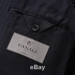 NWT $2295 CANALI Slim-Fit Dark Blue Stripe Wool Suit with Peak Lapels 42 R