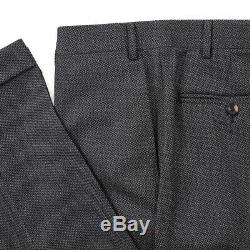 NWT $2295 CANALI Slim-Fit Gray and Black Woven Pattern Wool Suit 40 R