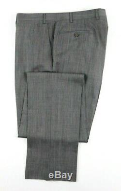 NWT $2295 Canali 1934 Woven Grey Wool Silk Flat Front Suit 40 S Slim Fit 50 EU