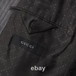 NWT $2300 GUCCI Gray Woven Stripe Wool-Mohair Suit Slim-Fit 42 R (Eu 52)