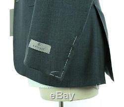 NWT $2350 CANALI 1934 Blue Melange Year Round Stretch Wool Slim Fit Suit 40 R
