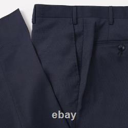 NWT $2375 ETRO Navy Blue Micro Check Lightweight Wool Suit Slim 44 R (fits 42R)