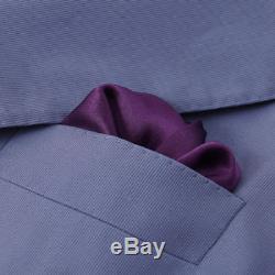 NWT $2395 BELVEST Slate Blue Double-Breasted Cotton Suit 38 R (Eu 48) Slim-Fit