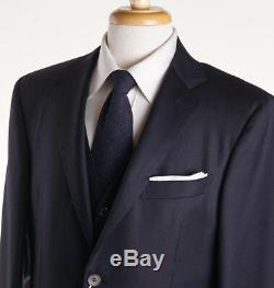 NWT $2395 CANALI 1934 3-Piece Navy Blue Woven Slim-Fit Wool Suit 42 R (Eu 52)