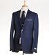 NWT $2395 CANALI 1934 3-Piece Petrol Blue Woven Wool-Mohair Suit Slim-Fit 44 L