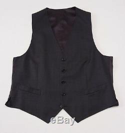 NWT $2395 CANALI 1934 Peak Lapel 3-Piece Gray Pindot Wool Suit 44 R Slim-Fit