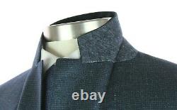 NWT $2395 CANALI 1934 Teal Houndstooth Wool Silk Linen Wool Suit 46 R Slim Fit